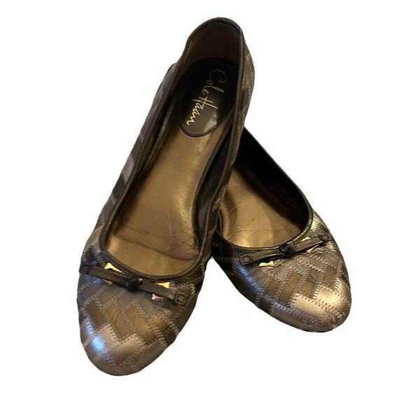 Cole Haan Brown Leather Patchwork Slip On Flats Women's Size 8.5B - Picture 1 of 10